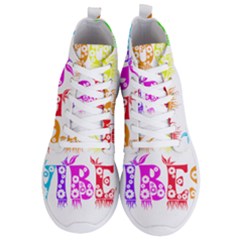 Good Vibes Rainbow Floral Typography Men s Lightweight High Top Sneakers