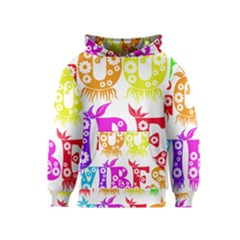 Good Vibes Rainbow Colors Funny Floral Typography Kids  Pullover Hoodie