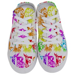 Good Vibes Rainbow Colors Funny Floral Typography Half Slippers by yoursparklingshop