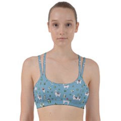 Lama And Cactus Pattern Line Them Up Sports Bra by Valentinaart