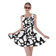 White On Black Cow Skin Skater Dress by LoolyElzayat