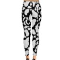 White On Black Cow Skin Inside Out Leggings View4