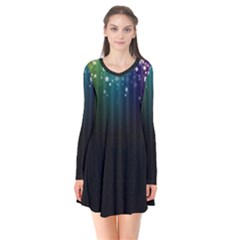 Colorful Space Rainbow Stars Flare Dress