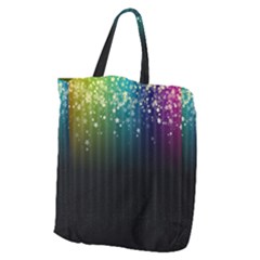 Colorful Space Rainbow Stars Giant Grocery Zipper Tote