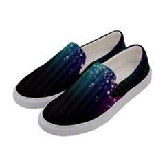 Colorful Space Rainbow Stars Women s Canvas Slip Ons by LoolyElzayat