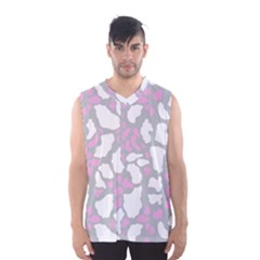 Pink Grey White Cow Print Men s Sportswear by LoolyElzayat