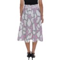 Pink Grey White Cow Print Perfect Length Midi Skirt View2