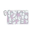 Pink Grey White Cow Print Canvas Cosmetic Bag (Small) View1