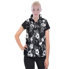 Tropical Pattern Women s Button Up Vest by Valentinaart