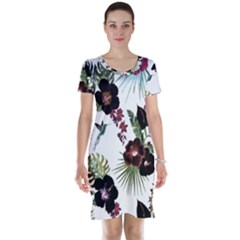 Tropical Pattern Short Sleeve Nightdress