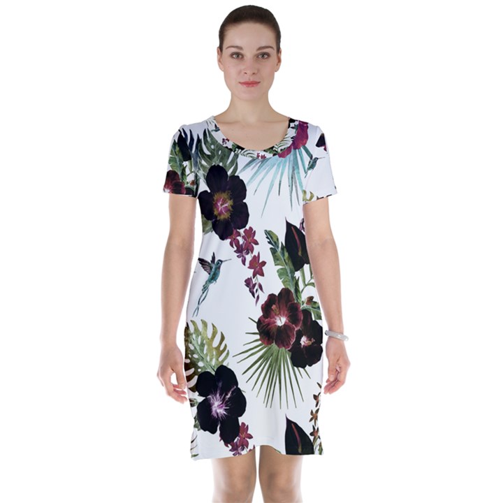 Tropical pattern Short Sleeve Nightdress