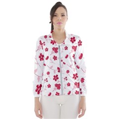 Sweet Shiny Floral Red Windbreaker (women) by ImpressiveMoments