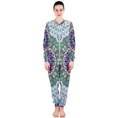 Hearts In A Decorative Star Flower Mandala Onepiece Jumpsuit (ladies)  by pepitasart