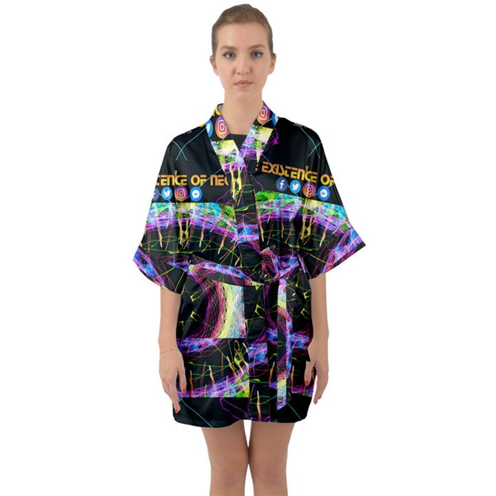 Social Media Rave Leggings Quarter Sleeve Kimono Robe