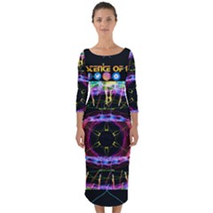 Social Media Rave Apparel Quarter Sleeve Midi Bodycon Dress by TheExistenceOfNeon2018