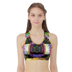 Show Up, Glowd Up Sports Bra With Border by TheExistenceOfNeon2018