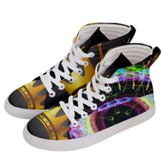 Show Up, Glowd Up Men s Hi-top Skate Sneakers by TheExistenceOfNeon2018