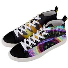 Crowned Existence Of Neon Men s Mid-top Canvas Sneakers by TheExistenceOfNeon2018