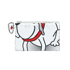 Dog Animal Pet Grin Sit Happy Canvas Cosmetic Bag (small)