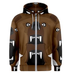 Bear Brown Set Paw Isolated Icon Men s Zipper Hoodie by Nexatart