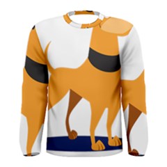 Stub Illustration Cute Animal Dog Men s Long Sleeve Tee