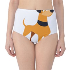 Stub Illustration Cute Animal Dog Classic High-waist Bikini Bottoms by Nexatart