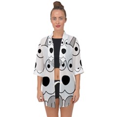 Animal Cartoon Colour Dog Open Front Chiffon Kimono by Nexatart