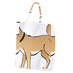 Dog Brown Pet Animal Tail Eskimo Giant Grocery Zipper Tote