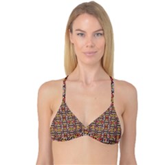 Rose Buds And Floral Decorative Reversible Tri Bikini Top by pepitasart