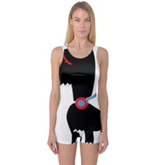 Dog Scottish Terrier Scottie One Piece Boyleg Swimsuit by Nexatart