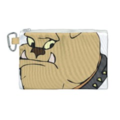 Bulldog Dog Head Canine Pet Canvas Cosmetic Bag (large)