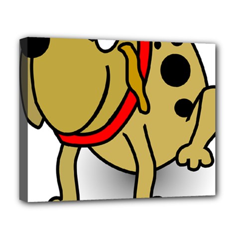 Dog Brown Spots Black Cartoon Deluxe Canvas 20  X 16  