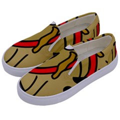 Dog Brown Spots Black Cartoon Kids  Canvas Slip Ons