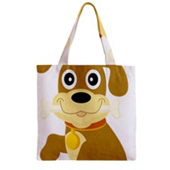 Dog Doggie Bone Dog Collar Cub Zipper Grocery Tote Bag by Nexatart