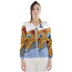 Cat Ball Play Funny Game Playing Windbreaker (women) by Nexatart