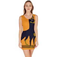 Illustration Silhouette Art Mammals Bodycon Dress