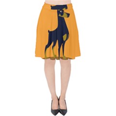 Illustration Silhouette Art Mammals Velvet High Waist Skirt by Nexatart