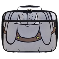 Gray Happy Dog Bulldog Pet Collar Full Print Lunch Bag by Nexatart