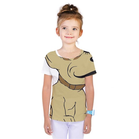 Dog Cute Sitting Puppy Pet Kids  One Piece Tee by Nexatart