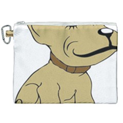 Dog Cute Sitting Puppy Pet Canvas Cosmetic Bag (xxl) by Nexatart