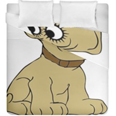 Dog Cute Sitting Puppy Pet Duvet Cover Double Side (king Size) by Nexatart