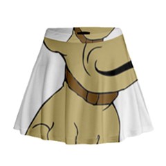 Dog Cute Sitting Puppy Pet Mini Flare Skirt by Nexatart