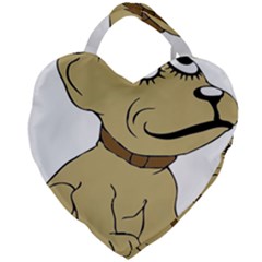 Dog Cute Sitting Puppy Pet Giant Heart Shaped Tote by Nexatart