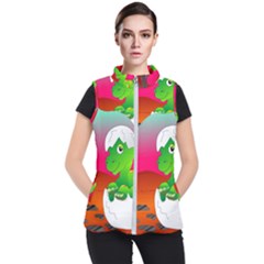 Dinosaur Dino Baby Dino Lizard Women s Puffer Vest