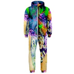 Blue Lilac On A Countertop 3 Hooded Jumpsuit (men)  by bestdesignintheworld