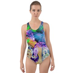 Blue Lilac On A Countertop 3 Cut-out Back One Piece Swimsuit by bestdesignintheworld