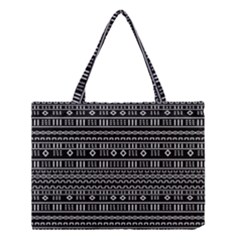 Black Modern Mudcloth Medium Tote Bag