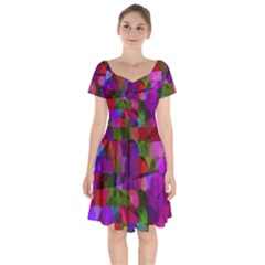 Geometric Short Sleeve Bardot Dress by luizavictorya72