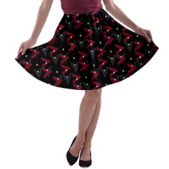 Intricate Polygons Pattern A-line Skater Skirt by dflcprints