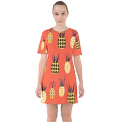 Pineapples Sixties Short Sleeve Mini Dress